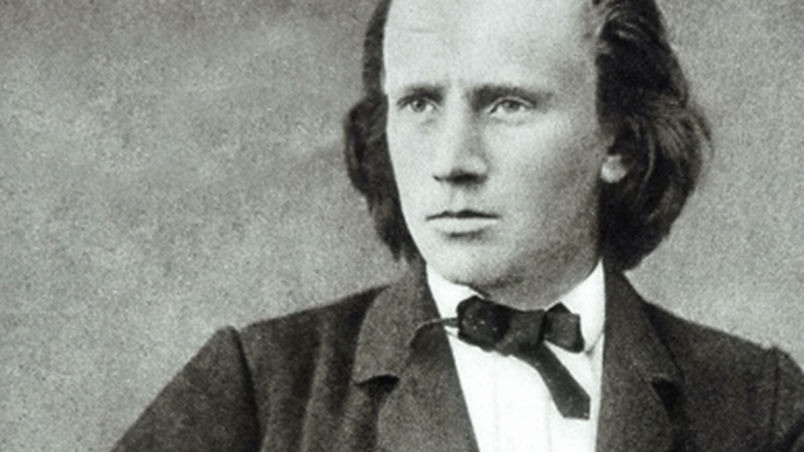 Schwarzweißes historisches Portrait von Johannes Brahms