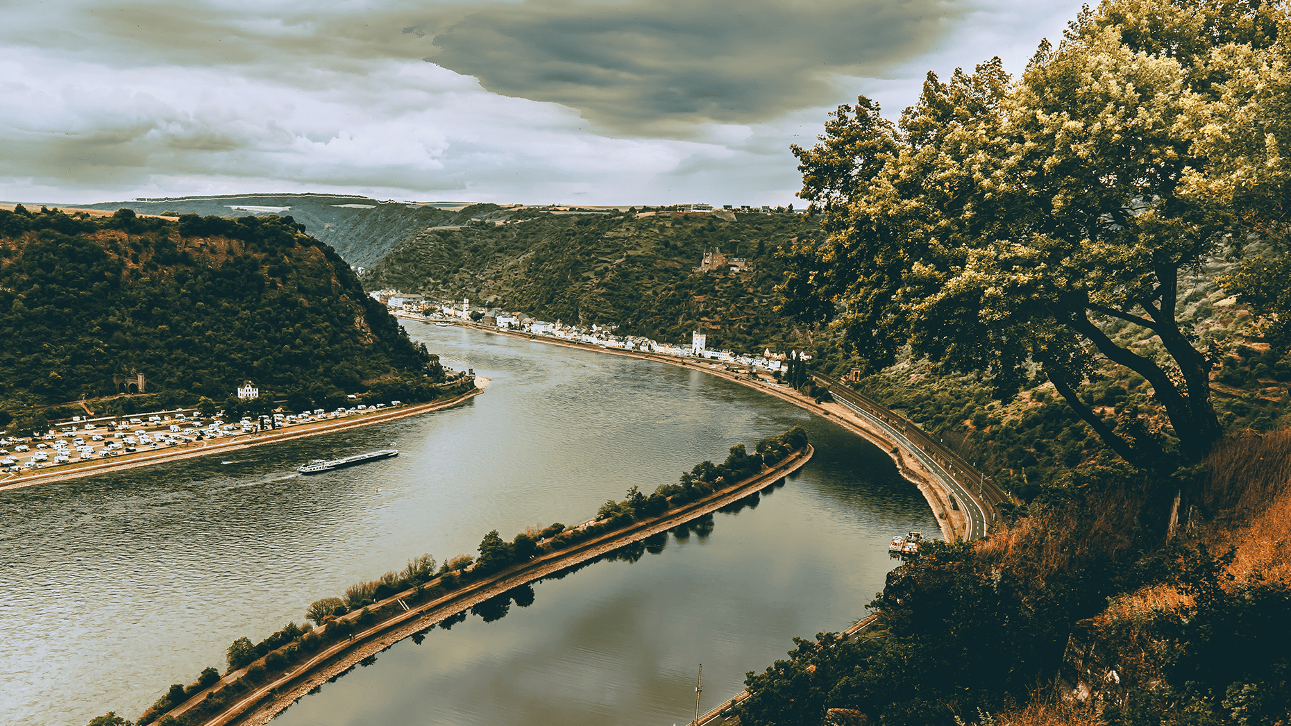 Landschaftsbild von Loreley Fluss-Schleife